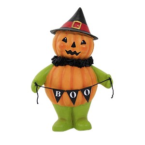 Bethany Lowe 5.25 In Boo Pumpkin Head Witch Halloween Jack-O-Lantern Figurines - 1 of 3