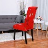 PiccoCasa Floral Print Spandex Chair Covers Fit Home Dining Room Seat Slipcover Red - 2 of 4