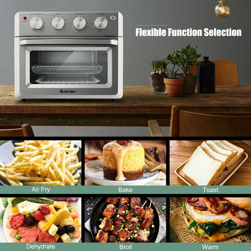 Costway 7-in-1 Air Fryer Toaster Oven 19 QT Dehydrate Convection Ovens w/ 5 Accessories, 5 of 11