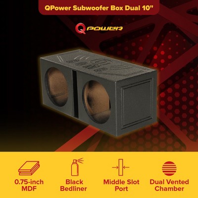 Q Power QBomb Single 10 Inch Vented Subwoofer Sub Box With Black Bedliner Spray - View #11