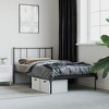 vidaXL Metal Bed Frame with Headboard Black 39.4 in.x74.8 in. Twin - 4 of 4