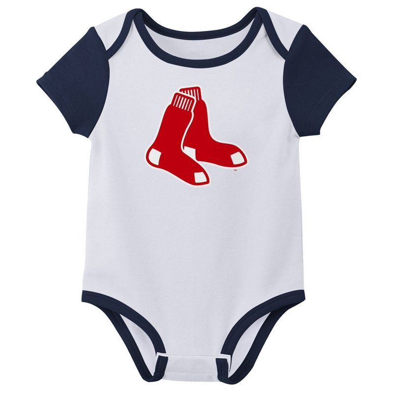 MLB Boston Red Sox Infant Boys&#39; 3pk Bodysuit, 2 of 5