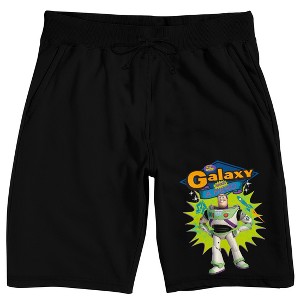 Toy Story Buzz Lightyear Galaxy Adult Black Sleep Pajama Shorts - 1 of 4
