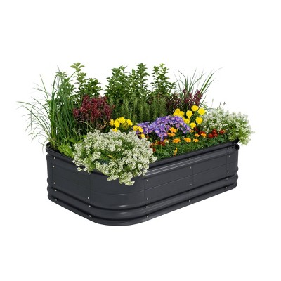 Vego Garden 6-in-1 Modular Rectangular Metal Outdoor Raised Garden Bed Kit 42"x60"x17"