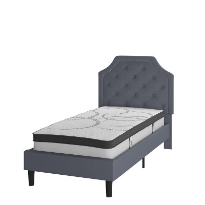 Merrick Lane Twin Size Platform Bed Tufted Upholstered Platform Bed In ...