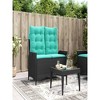 40.9"Reclining Patio Bench with Cushions Black Poly Rattan - 2 of 4