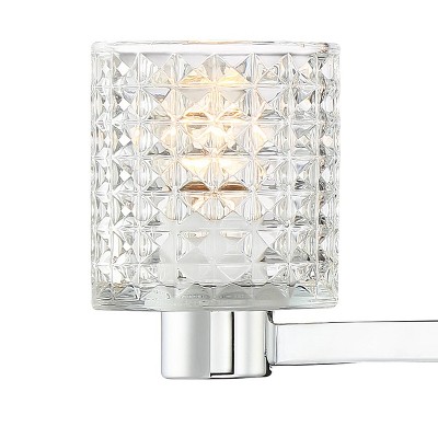 Chrome 23" Dimmable Wall Light with Diamond Cut Glass