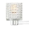 Possini Euro Design Modern Wall Light Chrome Hardwired 22" Wide 3-Light Fixture Textured Diamond Cut Glass Bathroom Vanity Mirror - 3 of 4