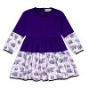 The Pink Picket Fence Lulu Hippo Twirl Dress with Scrunchie for Girls – 100% Cotton Long Sleeve Play Dress – Hand-Painted Hippo Print - 3 of 4