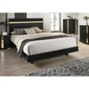 TiramisuBest Modern White 3pc Bedroom Set Queen Size Bed w LED 2x Nightstands Mattress Ready Furniture Acrylic Trim - 2 of 4
