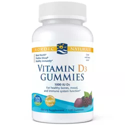Nordic Naturals Vitamin D3 Gummies - Natural Cholecalciferol Vitamin D, 120 Ct