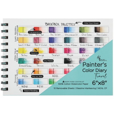 Hg Art Concepts Travel Size Painters Color Diary - 6x8 Spiral-bound Acid- free Color Swatch Book With 10 Pages For Traveling Artists - Single : Target