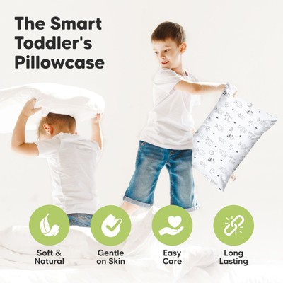 Soft Organic Cotton Toddler Pillowcase with Cute Prints - Standard/Queen