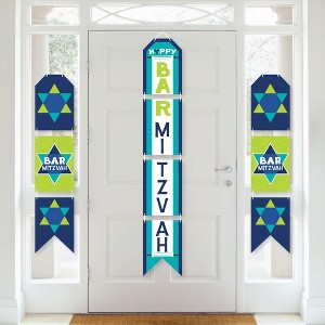 Big Dot of Happiness Blue Bar Mitzvah - Hanging Vertical Paper Door Banners - Boy Party Wall Decoration Kit - Indoor Door Decor - 1 of 4