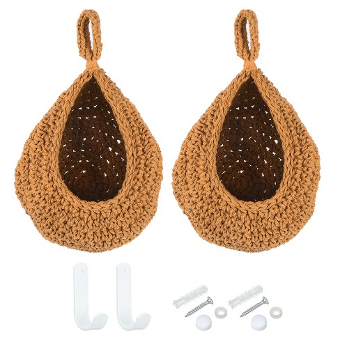 Unique Bargains Handmade Natural Durable Space-saving Hanging Basket 2 Pcs - image 1 of 4