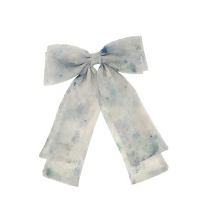 Unique Bargains Ink Wash Print Bow Hair Barrettes 1 Pc - 1 of 4