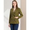 INSPIRE CHIC Women's Casual Fit Notched Lapel Double Breasted Plaid Formal Blazer - 2 of 4