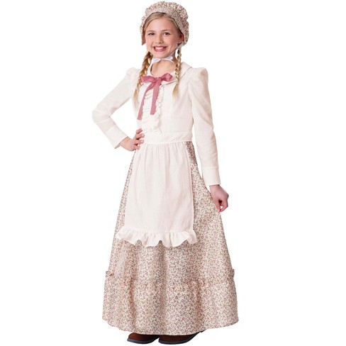 Dress Up America Pioneer Costume For Girls - Colonial Prairie Dress -  Medium : Target