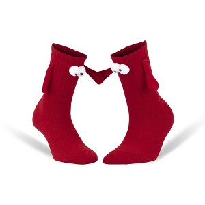 Unisex Magnetic Cotton Socks – 1 Pair, Hand Design with Magnetic Connection, Shoe Size 5-10 - 1 of 4