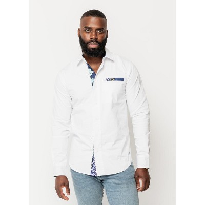 D'iyanu Mens Obasi African Print Long Sleeve Button-up - White, 3xl ...