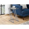 Vynxaria Contemporary Modern C-Shaped Accent Table Clear Tempered Glass Top, Grey Metal Z-Shaped Base (Silver Finish), Versatile, Easy Assembly - 3 of 4