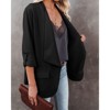 Clearlove Womens Blazer Jackets Roll Up Long Sleeve Open Front Loose Business Casual Coats with Pockets - 2 of 4
