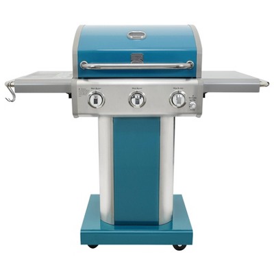 Kenmore 3-Burner Outdoor Patio Gas BBQ Propane Grill PG-4030400LD-TL Teal