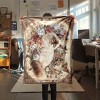 Soft Polyester Flannel Blanket with Charming Ragdoll Cat Design, Floral and Butterfly Accents, Christmas Gift. - 3 of 4