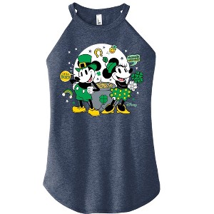 Women's - Disney - Mickey And Minnie Pot Of Gold Graphic High Neck Tank - 1 of 3