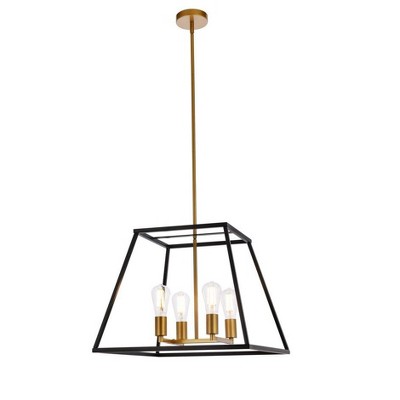 Elegant Lighting Declan 20 inch pendant in black and brass