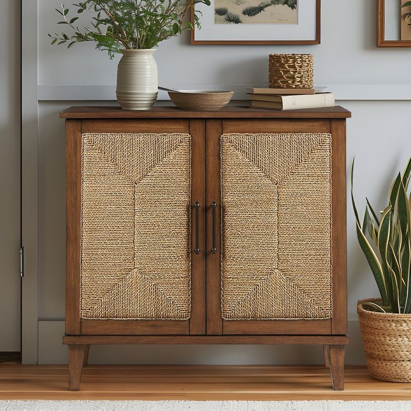LIVN CO. Handcrafted Seagrass 2-Door Accent Chest, 2 of 10