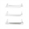 Mounted Rustic Decorative Hanging Metal Bracket Triple Shelfs for Books, White/Chrome - 4 of 4