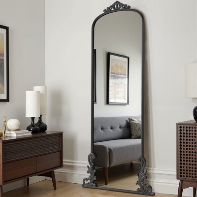 68"x29" Arched Floor Mirror, HD Full-length Mirror with Metal Frame and Art Crafting for Living Room Bedroom Dressing Room, Black