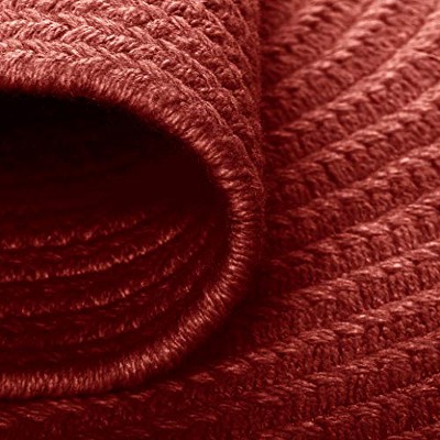 Rosewood Oval Braided Wool Blend Reversible Rug, 2x3 ft