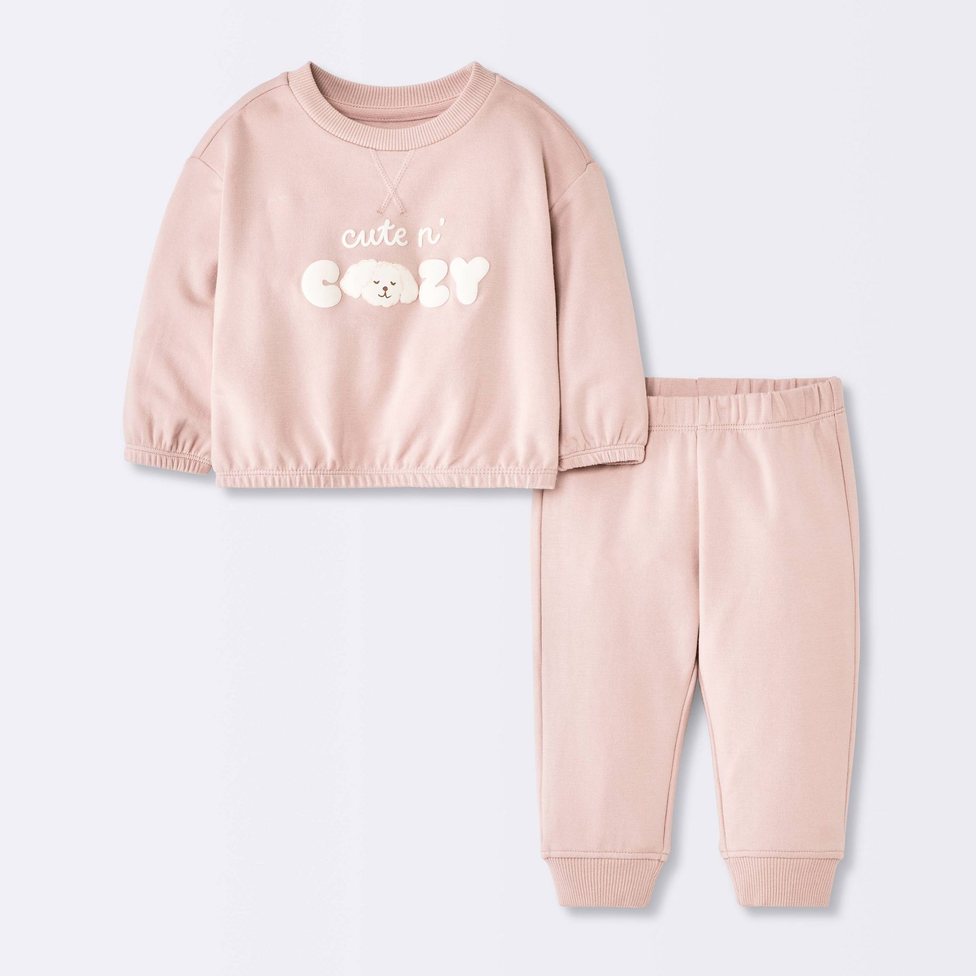 Baby Cute n' Cozy Sweatshirt and Joggers Set - Cloud Island™ Pink