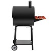 RoyalGourmet Charcoal BBQ Grill with Wooden Front Shelf and Side Shelf CC2024TG Black - 4 of 4