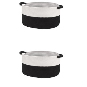 REGALWOVEN 2 Pack Woven Handles Shelf Closet Storage Basket - 1 of 4