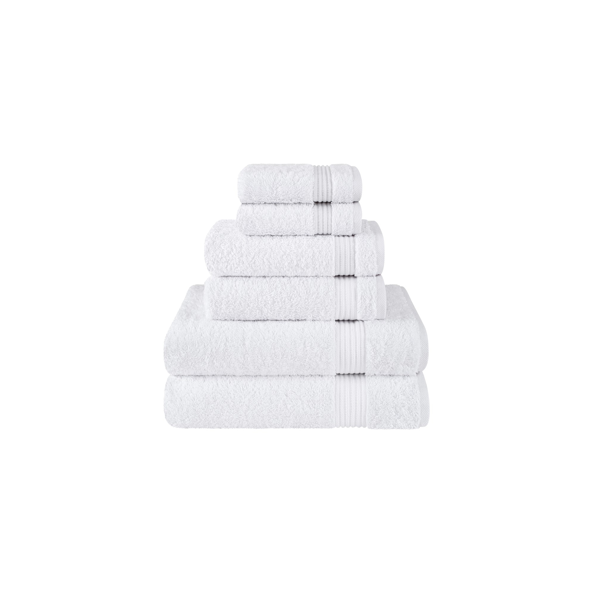 American Soft Linen Bekos 6 Piece Towel Set, 100% Cotton Bath Towel Set for Bathroom, White