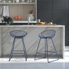 QingMoon Wire Bar Stool, Tall Counter Height Bar Chair, Navy Blue Steel with Round Back Design and Metal Footrest for Kitchen Island and Pub, 1Pcs - 2 of 4