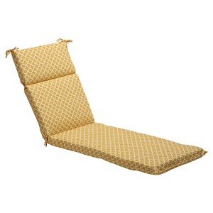 Outdoor Chaise Lounge Cushion - Yellow/White Geometric - Pillow Perfect