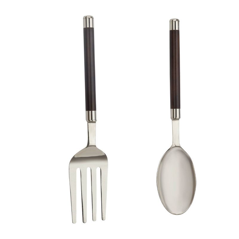 Set of 2 Aluminum Utensils Spoon and Fork Wall Decors - Olivia & May, 4 of 6