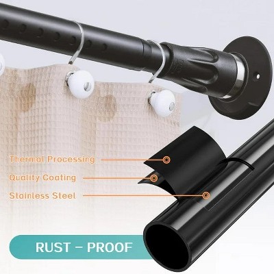 LunaLulinlk Extra Tension Shower Curtain Rod With Holders, 42 to 100 inch Tension Rod