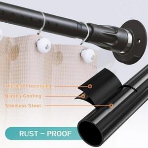 LunaLulinlk Extra Tension Shower Curtain Rod With Holders, 42 to 100 inch Tension Rod - 1 of 4