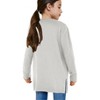 BLUEMING Girls Solid Color Knit Cardigan Long Sleeve Button Front Sweater with Pockets Adorable Loose Fit Kids Outerwear - 2 of 3
