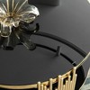 double layer black tempered glass top stainless steel round coffee table for living room - 3 of 4
