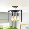 C Cattleya 3-Light Black Drum Cage Semi-Flush Mount Light - image 2 of 4