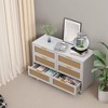 6 Drawer Dresser Rattan Dresser Modern Chest with Drawers, Wood Storage Closet Dressers Chest of Drawers for Bedroom,Living Room,Hallway - 4 of 4
