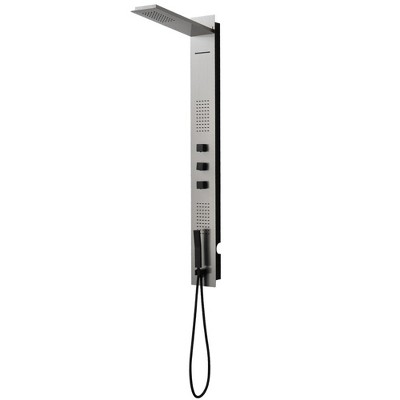 BWE 4-Jet Rainfall Shower Panel System with Rainfall Shower Head and Shower Wand