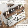 AMERLIFE Farmhouse 6-Drawer Dresser Chests for Bedroom, Wood Large Chest of Drawers, Antique White - 3 of 4