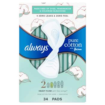 L . Pure Cotton Chlorine Free Top Layer Ultra Thin Super With Wings  Unscented Absorbency Pads - 56ct : Target